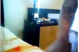 Amateur web camera slutty wife with large rack and corpulent hips went solo to masturbate snatch