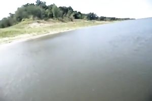 Horny and lustful whore swims to dude to blow the shlong