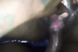 I push hard constricted moist slit of extremely naughty ebon honey