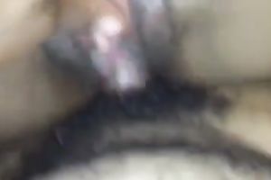 I push hard constricted moist slit of extremely naughty ebon honey