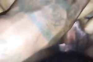 I push hard constricted moist slit of extremely naughty ebon honey