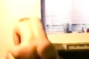 Blond haired large bottomed white lady is fond of riding man's prick