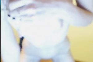 Titless cute and all natural pale babe flashed and stretched her love tunnel