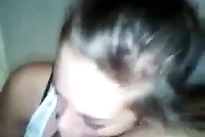 Pretty dilettante playgirl engulfing my penis balls unfathomable in POV video