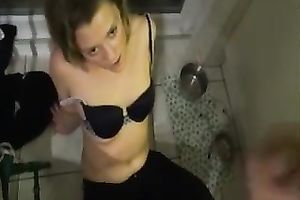 Blond haired sexy lady of my buddy gives him an handsome oral-stimulation