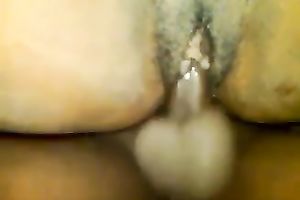 My hot ebon gf rides my hard penis and receives all holes fucked