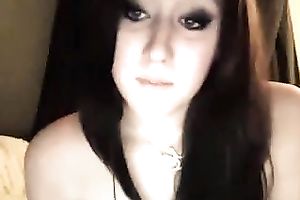 Naughty British wench smokin' cigarette whilst chatting on livecam