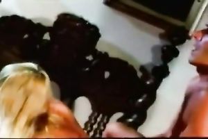 Whorish and slutty blond chick got her cookie gangbanged really hard