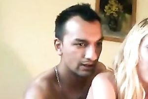 Beautiful German girl riding my friend's hard jock in a cowgirl position