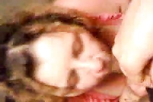 Mature golden-haired woman giving a very fine oral on POV web camera