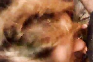 Mature golden-haired woman giving a very fine oral on POV web camera