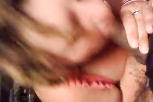 Mature golden-haired woman giving a very fine oral on POV web camera