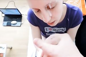 Hot and gorgeous dark brown Silvia makes her own facial jizz flow compilation