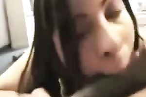 Raunchy woman engulfing giant dark shlong deepthroat