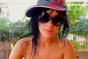 Tight gymnast playgirl works out on horizontal bar absolutely stripped