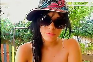 Tight gymnast playgirl works out on horizontal bar absolutely stripped