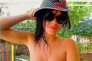 Tight gymnast playgirl works out on horizontal bar absolutely stripped