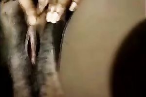 Chunky dark slut with gorgeous face calls up her paramour