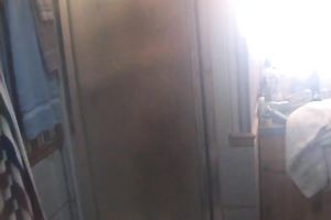 Cute legal age teenager white honey engulfing dick in the washroom