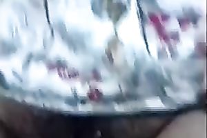 Mature neighbor stretches her twat lips with fingers