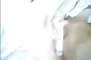 Shy and slutty college playgirl teasing herself with a sex tool