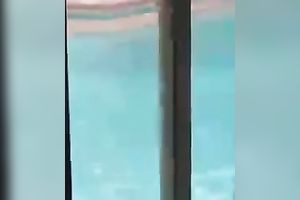 Beautiful neighbor black cock slut at the backyard spied on by me