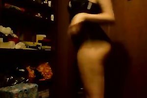 My cute legal age teenager teases me with her precious solo dance on my cam