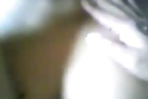 My gorgeous brunette hair housewife acquires her kewl snatch polished