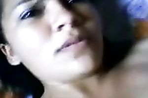 My gorgeous brunette hair housewife acquires her kewl snatch polished