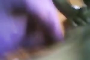 My gorgeous brunette hair housewife acquires her kewl snatch polished