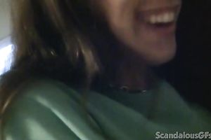 Awesome fleshly oral from hawt dark brown white housewife