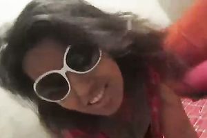 Kinky obscene haired Desi brunette positions in her cheap clothing on livecam