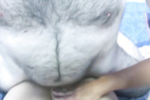 Duet of amateur skanky doxies share one curly dick in FFM scene