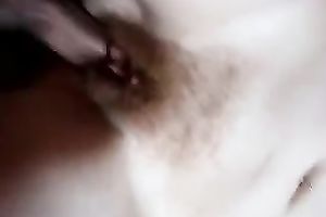 Cute pale skin arse of my girlfriend on top of my pecker