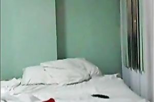 Skinny Asian dark brown was jerking off her man's wang just a bit