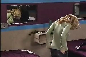 Voluptuous student sweetheart changes her garments in the dorm room on hidden livecam