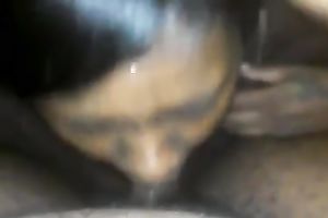 My swarthy horny white wife sucks and deepthroats my shaft in POV scene