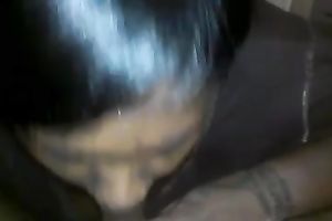 My swarthy horny white wife sucks and deepthroats my shaft in POV scene