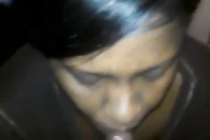 My swarthy horny white wife sucks and deepthroats my shaft in POV scene