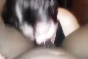 Pale raven haired nympho worked on my huge dark rod with fun