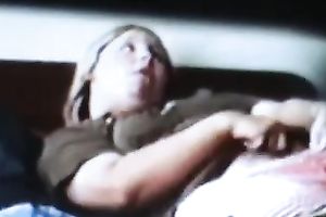 Slutty and corpulent slut with large ass masturbates on my ottoman