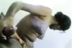 Ugly non-professional Indian nympho is busy with jacking off dude's ramrod