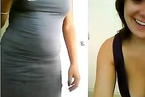 The 2 captivating and hot dilettante milfs on cam teasing me