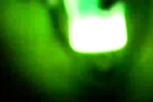 Wicked white girlfriend stuffs glowing bottle in her slit