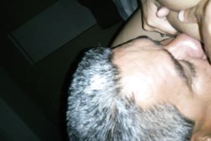 Chubby aged white lady with saggy unsightly large tits got her fur pie licked properly