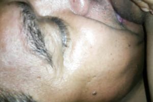 Chubby aged white lady with saggy unsightly large tits got her fur pie licked properly