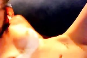 Heavenly cute dark brown cam wife pets her bawdy cleft with fake penis