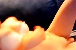 Heavenly cute dark brown cam wife pets her bawdy cleft with fake penis