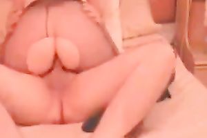 Big racked wife in fishnet hose is fond of topping my ally