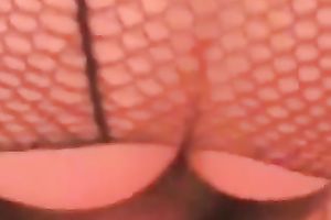 Big racked wife in fishnet hose is fond of topping my ally